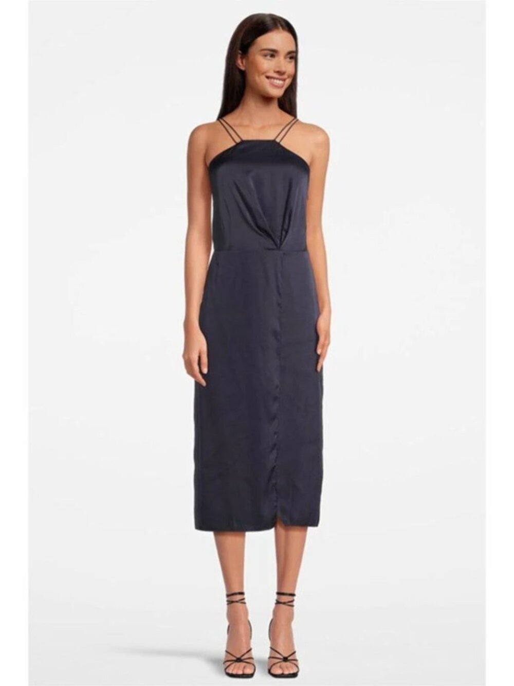 Reiss Zoe Paola Navy Blue Strappy Midi Dress – Size US 8 / UK 12 – NWT